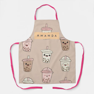 Delantal Té de burbuja lechosa neutro personalizado