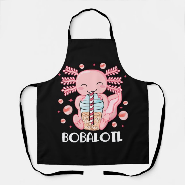 Delantal Té de burbujas de ajolote divertido (Anverso)