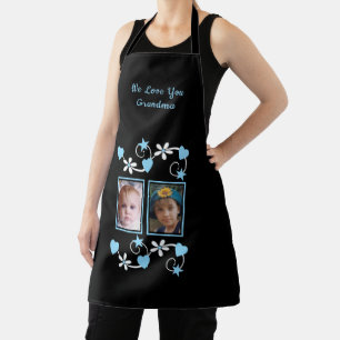 Delantal Te queremos abuela 2 foto azul negro