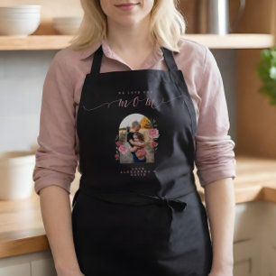 Delantal Te Queremos Mamá - Floral Photo Arch Personalizado