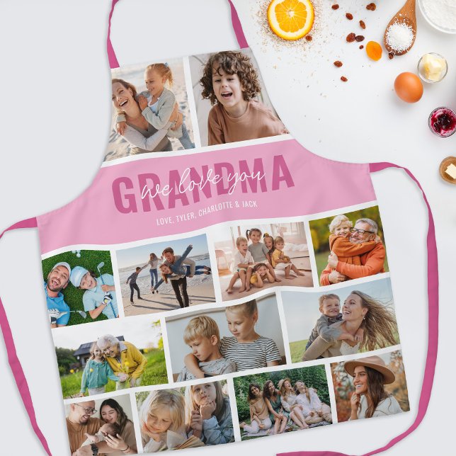 Delantal Te Quiero Abuela Foto Collage Rosa (Subido por el creador)