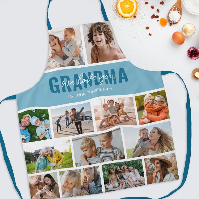 Delantal Te Quiero Abuela Fotocolage Azul (Subido por el creador)