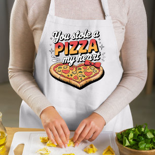 Delantal Te robaste una pizza mi corazón - diseño de estilo