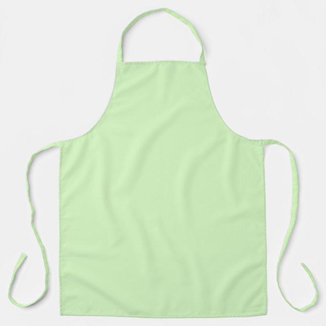 Delantal Té Verde Pastel Hoja Color Sólido (Anverso)