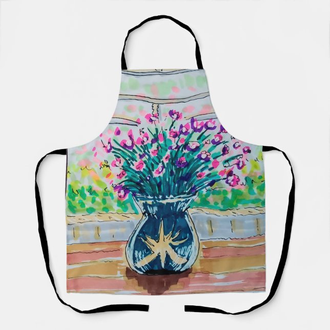 Delantal Té y Flores de la Ventana (Anverso)