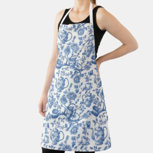 Delantal Tea Chinoiserie French Toile Du Jouy Pattern