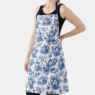 Delantal Tea Chinoiserie French Toile Du Jouy Pattern
