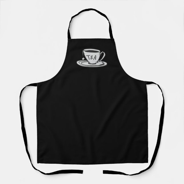 Delantal Tea Lover Drawing Minimalista (Anverso)