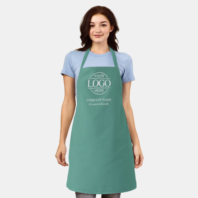 Delantal Teal Personalized Apron with Logo Custom Uniform (Gastado)