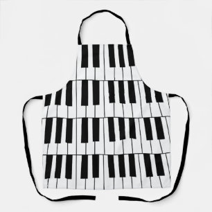 Delantal Teclas de piano negras y blancas Pianista Músico