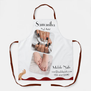 Delantal Técnico de arte de las uñas/Manicurista editable