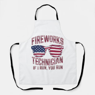 Delantal Técnico de fuegos artificiales 4 de julio divertid