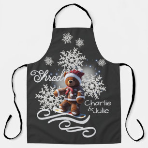 Delantal TeddyBear Snowboard/Shred/All-Over Print Apron