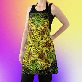 Delantal Tejer Mandala amarillo verde y Naranja