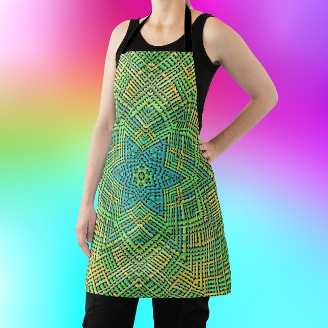 Delantal Tejidos Mandala Amarillo verde y azul (Subido por el creador)