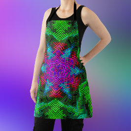 Delantal Tejidos Mandala Azul rosa y Verde