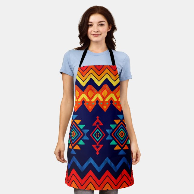 Delantal Tela de Kente colorida (Gastado)