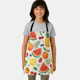 Delantal Tela de Patrón de Frutas de Verano   Sandía Tropic