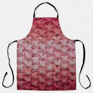 Delantal  tela de tejido afilado con tonos rojos y beige, c