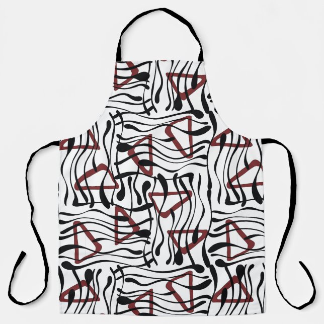 Delantal Tela Geométrica: Diseño de patrones artísticos. (Anverso)