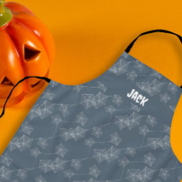 Delantal telaraña gris, Halloween personalizable