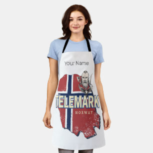 Delantal Telemark Provincia de Noruega Mapa de recuerdo de