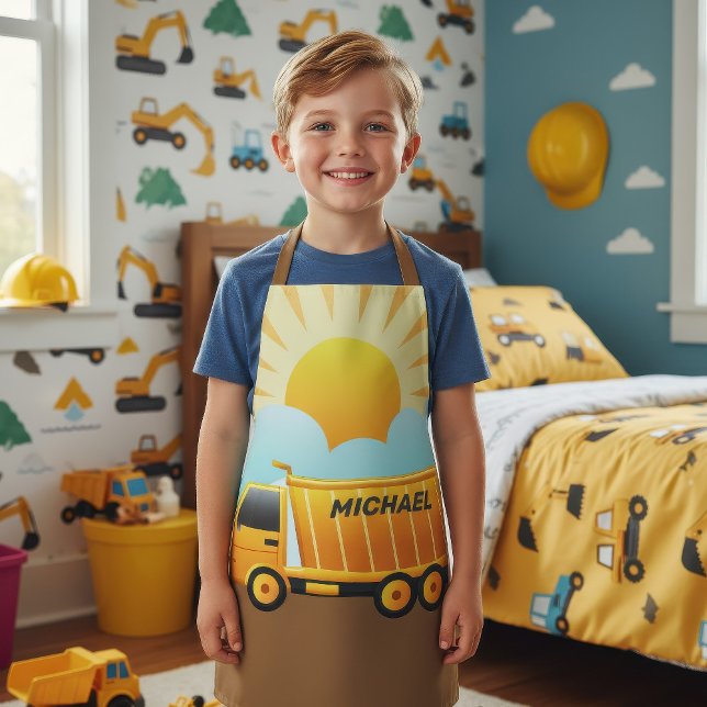 Delantal Tema de construcción de camión de volteo para niño (Subido por el creador)
