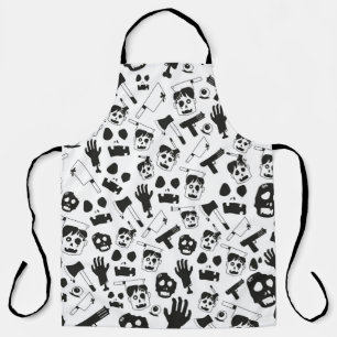 Delantal Tema de fondo del patrón sin foco zombi vintage