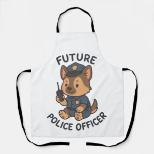 Delantal Tema de futuro oficial de policía perro lindo