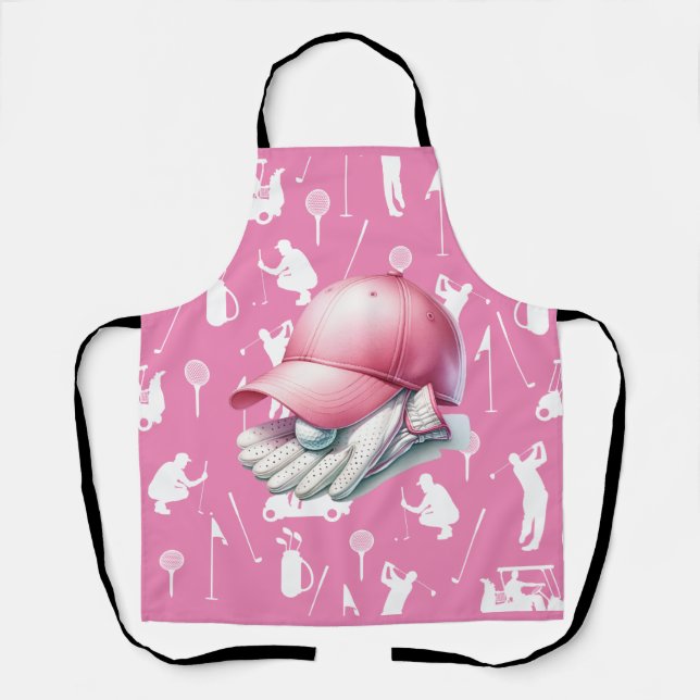 Delantal Tema del Golf Rosa (Anverso)