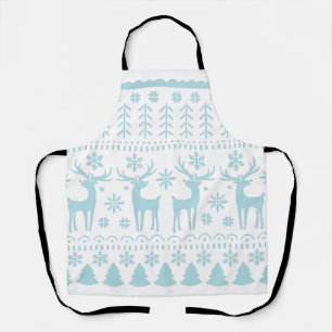 Delantal Tema del invierno del Arte Popular Azul Ártico