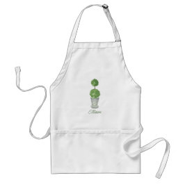 Delantal Tema monogramado verde acuarela