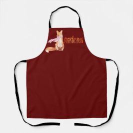 Delantal Temporada de especias de calabaza sentada Fox Dark