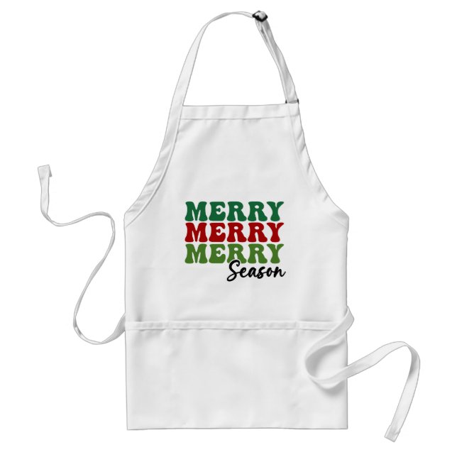 Delantal Temporada de merry Merry - Arte de vacaciones retr (Frente)