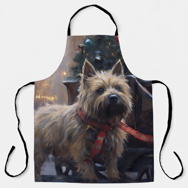 Delantal Temporada festiva de los Navidades Cairn Terrier (Anverso)