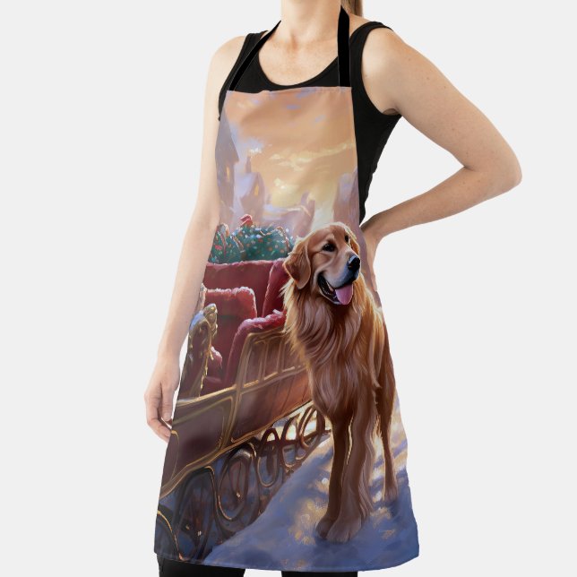 Delantal Temporada festiva de Navidades Golden Retriever (in situ)