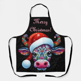 Delantal Temporada mexicana de Cow Bull Santa Hat