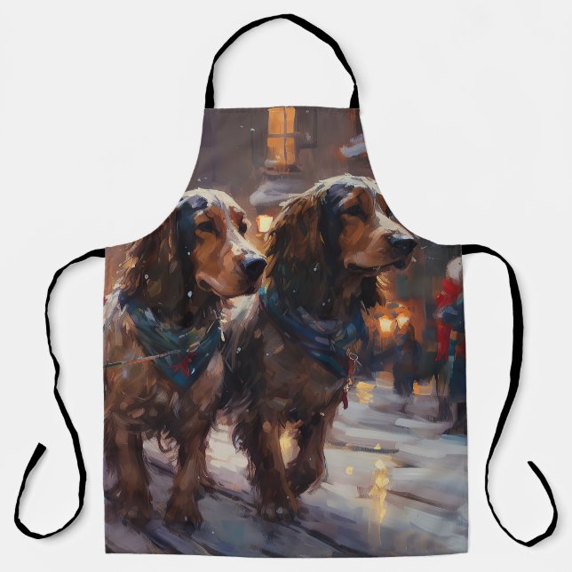 Delantal Temporada Navideña del Cocker Spaniel Inglés (Anverso)