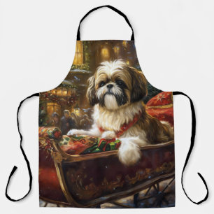 Delantal Temporada Navideña del Shih Tzu