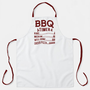 Delantal Temporizador divertido de barbacoa rojo