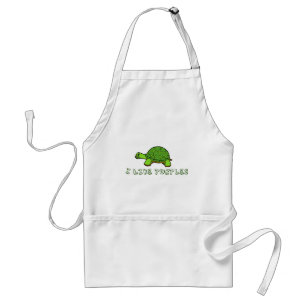 Delantal Tengo gusto de lindo verde de las tortugas