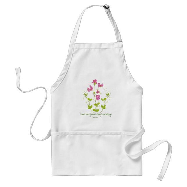 Delantal Tengo que tener Flores Claude Monet Cita Dulce Pea (Frente)
