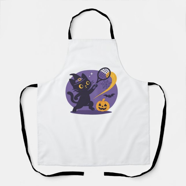 Delantal Tenis de gato negro sirve camiseta esencial (Anverso)