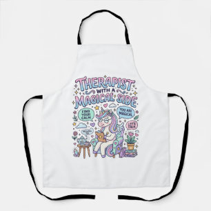 Delantal Terapeuta de Unicornio con un Regalo Mágico Latera