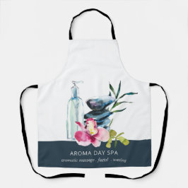DELANTAL TERAPIA DE MASAJE DE SPA ORCHID STONE NAVY WATERCO