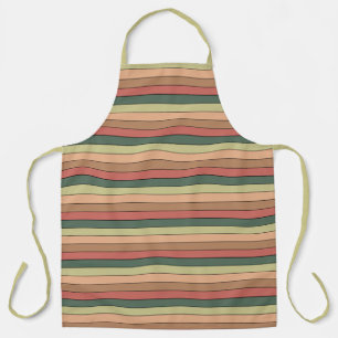 Delantal Terracota Marrón Verde Negro Sobre Papel Acuarela