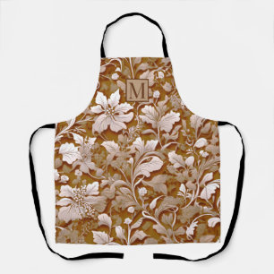 Delantal Terracota quemada Naranja Boho botánico moderno