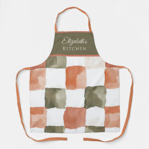 Delantal Terracota y Gingham Verde
