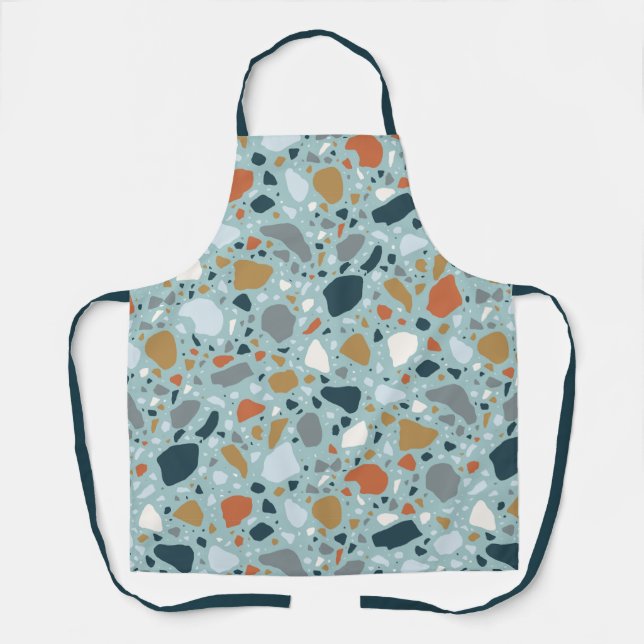 Delantal Terrazzo En Azul (Anverso)