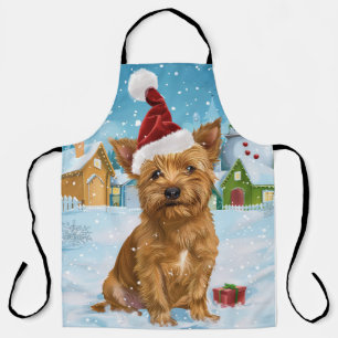 Delantal Terrier Australiano Navidad País de las Maravillas